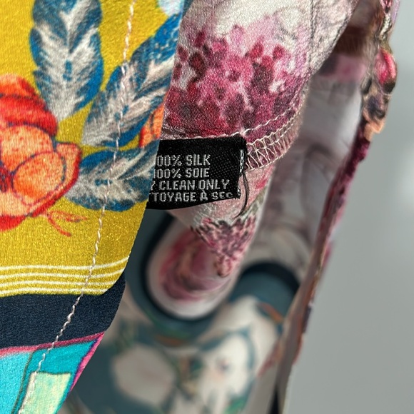 Tolani Silk Floral Blouse Tunic size Large - Picture 7 of 13